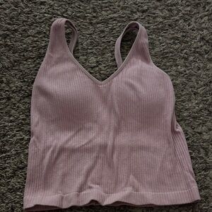 Pink Ribbed Tank Top
